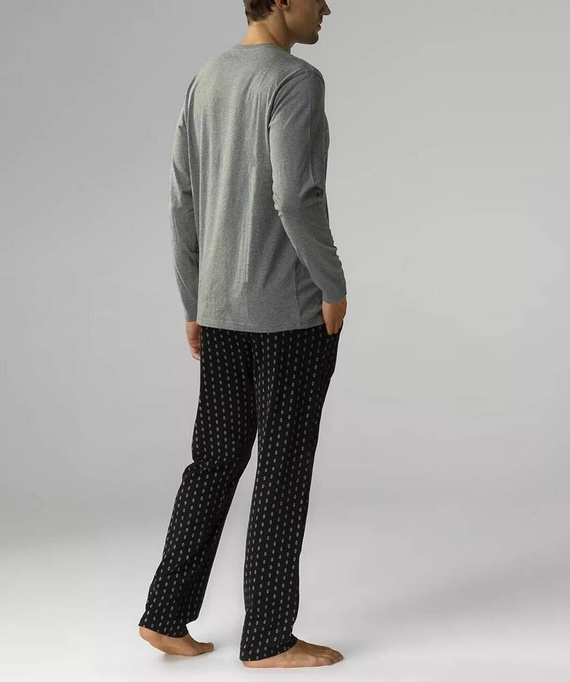 Piżama męska krótki rękaw,NMP-373 Atlantic- szary czarny