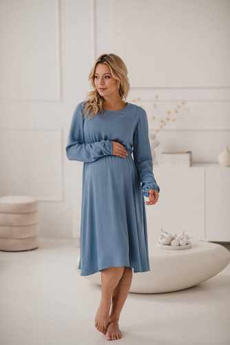 Sukienka ciążowa i do karmienia Lovely Dress Midi Milk&Love błękitny