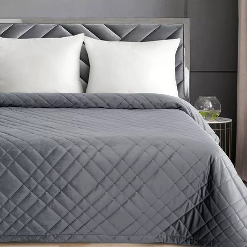 Eurofirany Ria 6 narzuta welurowa pikowana dekoracyjna stalowy