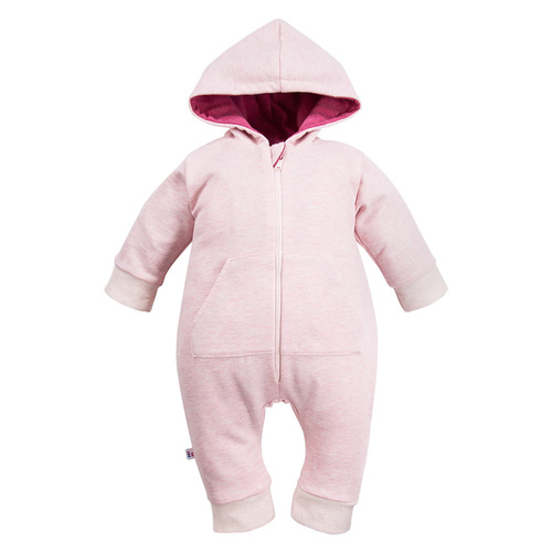 Pajac z kapturem kombinezon Bonjour Eevi - różowy