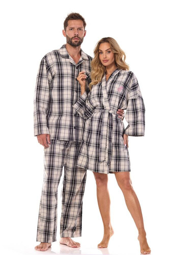 Krótki Szlafrok Damski 2474 Roxy L&L -grafitowy