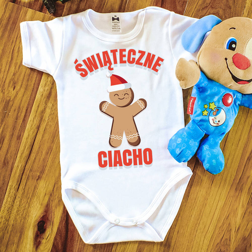 Body krótki rękaw "ŚWIĄTECZNE CIACHO" Moocha biały