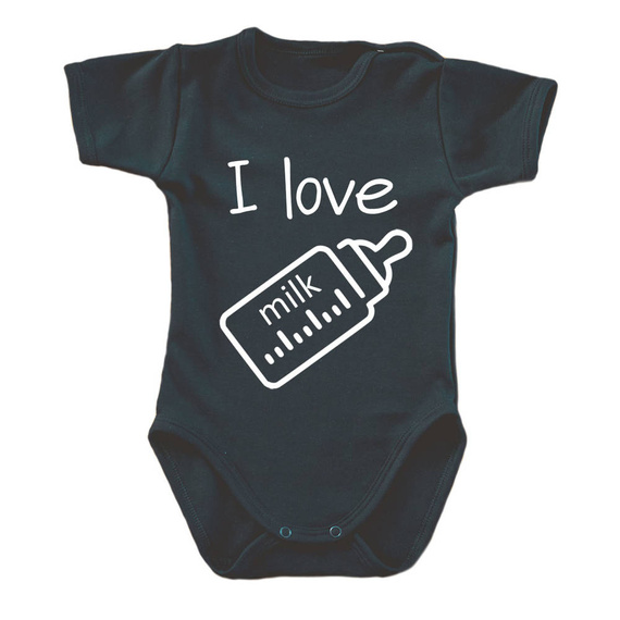 Body krótki rękaw "I love milk" Moocha biały