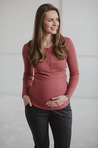 Bluzka ciążowa i do karmienia Tummy Milk&Love dusty cedar