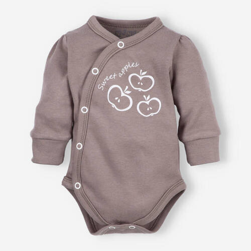 Body kopertowe z bawełny organicznej Happy Apples Nini brązowy