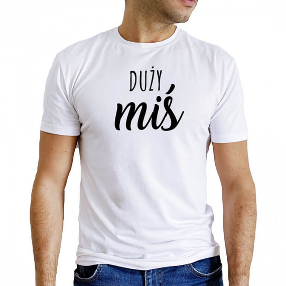 "Duży miś" Koszulka dla taty Moocha biały