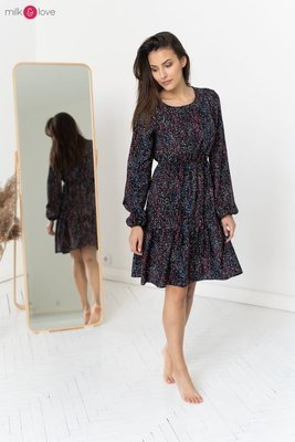 Sukienka ciążowa i do karmienia Lovely Dress Milk&Love granatowa w print