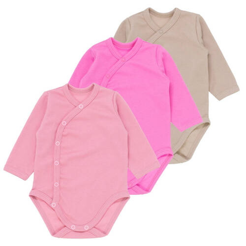 Body rozpinane trzypak Martex różowy/beżowy