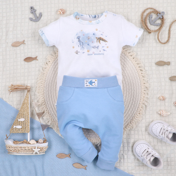 Body niemowlęce Sea Of Joy Nini biały– bawełna organiczna, krótki rękaw