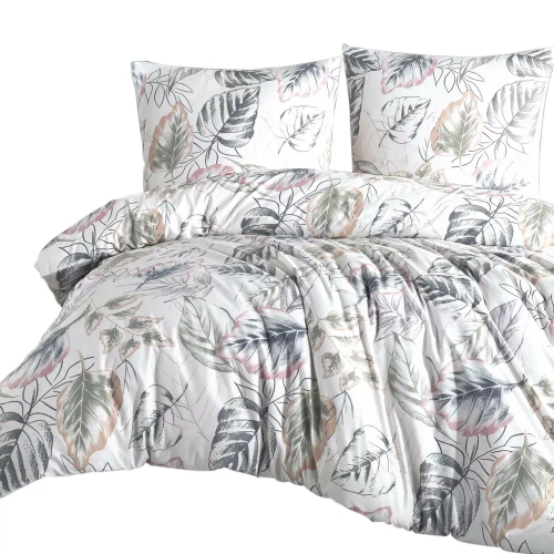 Pościel flanelowa liście 31505/1 Darymex biały 