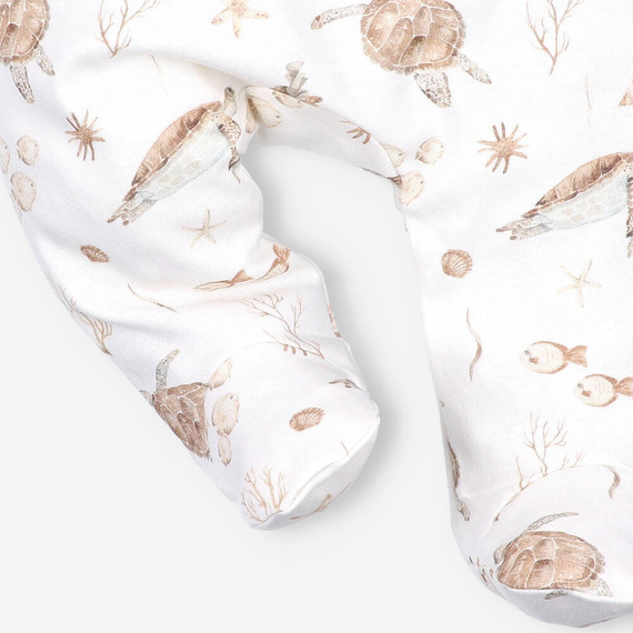 Półśpiochy z bawełny organicznej Turtles Nini druk