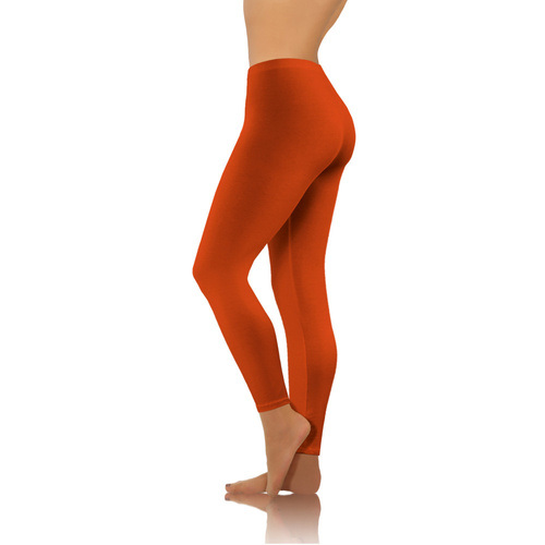 Legginsy damskie sportowe bawełniane kryjące długie Sesto Senso rudy