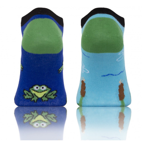 Żaba Skarpety stopki finest cotton dwie różne Sesto Senso niebieski