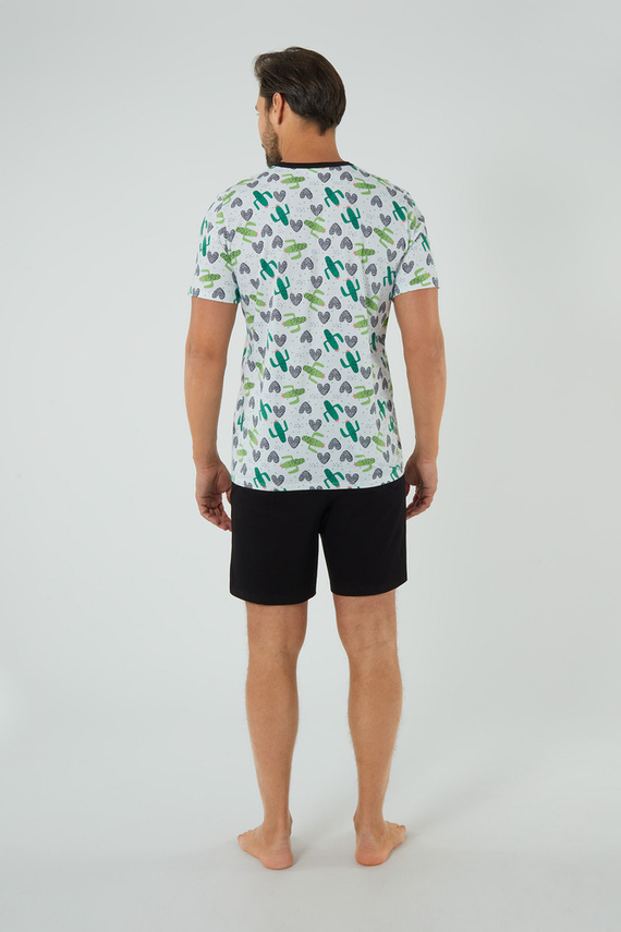 Piżama Męska Picos Italian Fashion - druk/czarny