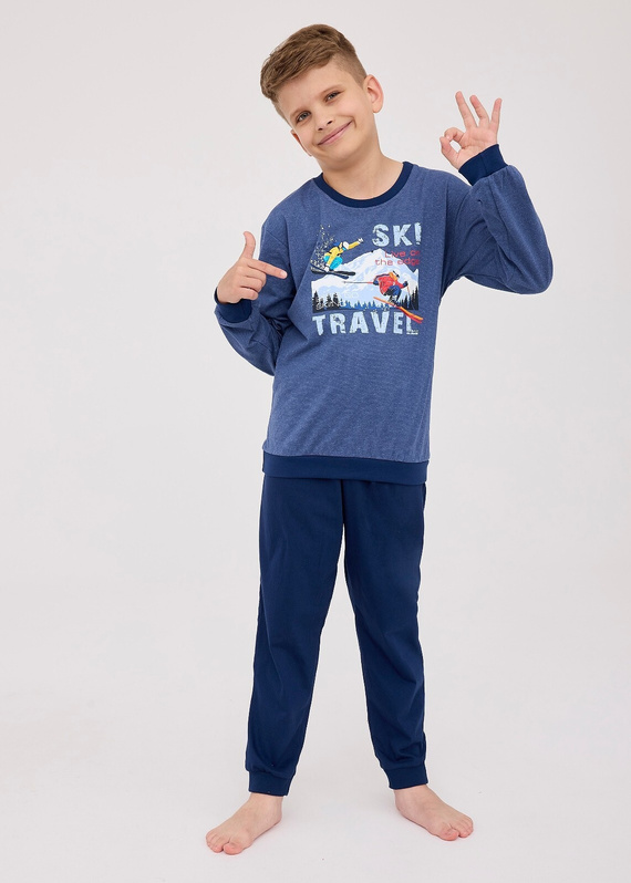 Piżama chłopięca 477/158, 267/158 Ski Cornette granatowy