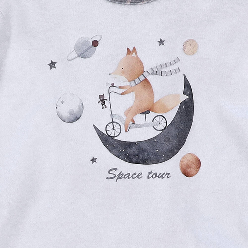 Body z bawełny organicznej Space Tour Nini biały 