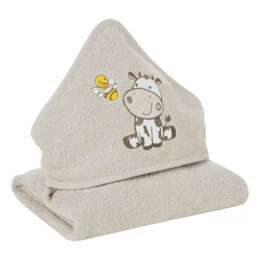 Niemowlęce okrycie kąpielowe Baby 67 Krówka Eurofirany beżowy 
