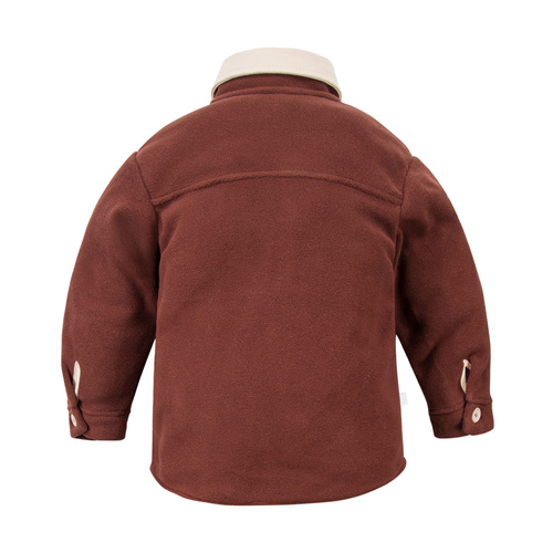 Eevi Beary Cool – dziecięca kurtka polarowa czekoladowa, z haftem