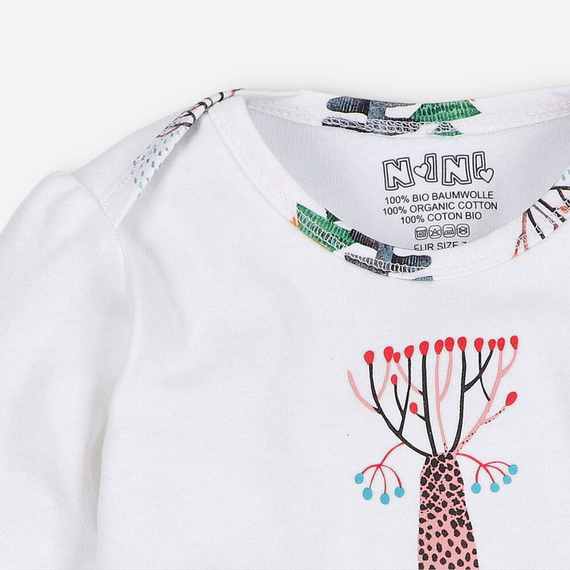 Bluzka z bawełny organicznej Kolorowy Las Nini druk