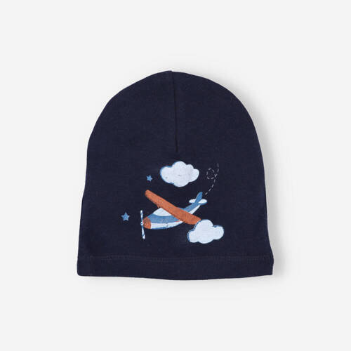 Czapka z bawełny organicznej Samoloty Nini granatowy