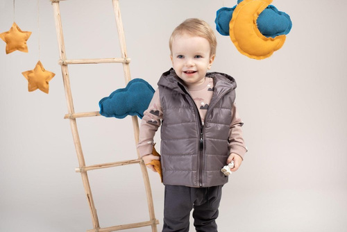 Kamizelka rozpinana dziecięca "Dreamer" Pinokio - szary 