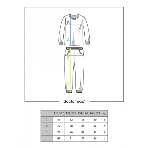 PDG.4311 Piżama dziecięca Unisex Doctor Nap - graphite