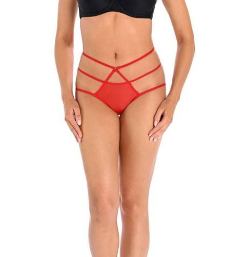 Figi damskie z paseczkami Demi Teyli - czerwony