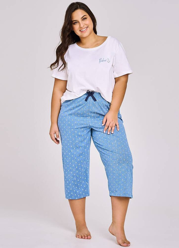 Piżama damska 3162 Leona Taro perłowy