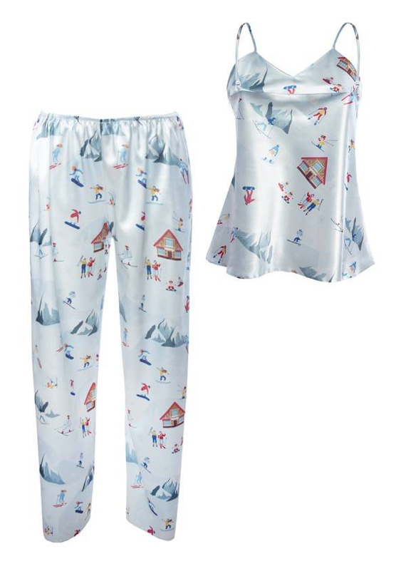 Piżama Damska Satynowa DKaren - DK-KI błękit 015