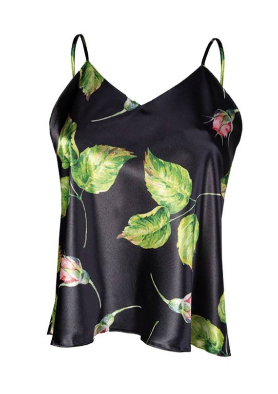 Top damski, wąskie ramiączko Flowers DK-TK DKaren - biały 002