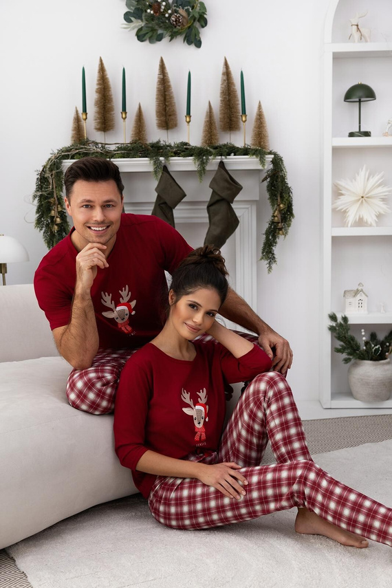 Jack Sensis – świąteczna piżama męska z bawełny, wygodna i stylowa