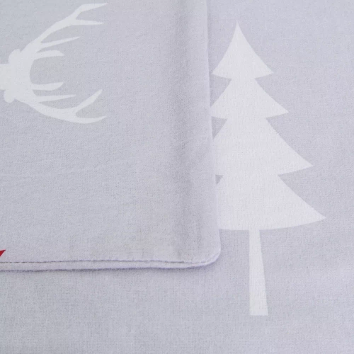 Pościel flanelowa świąteczna 31508/1 gwiazdki drzewa Darymex szary 