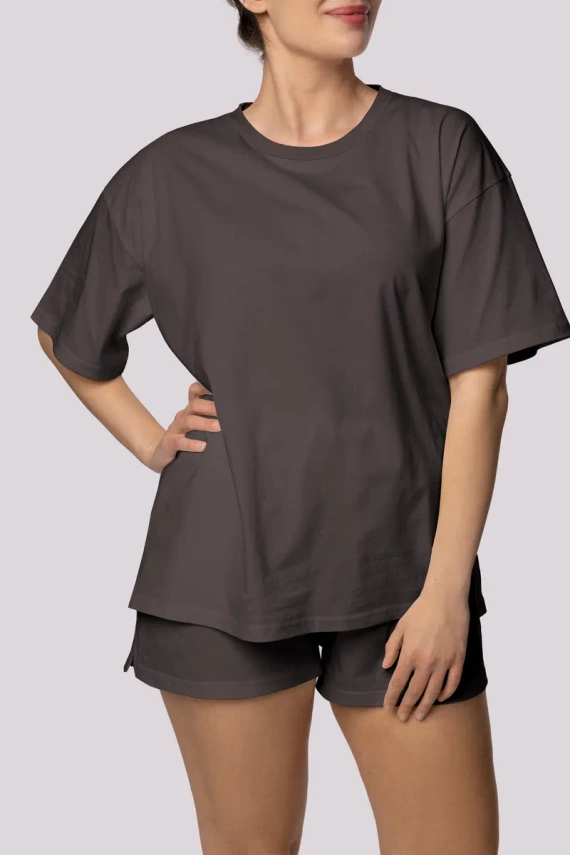 Piżama damska Bliss shortsleeve Mona grafitowy