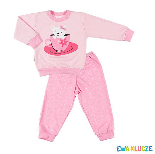 Piżamka bawełniana dla dziewczynki "DOBRANOC" Ewa Klucze - morska 