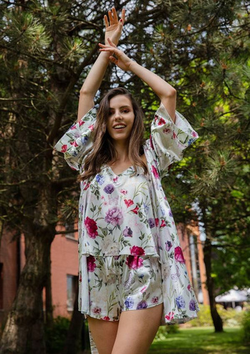 Komplet piżama damska Flowers  DKaren -DK-KK 5 biały