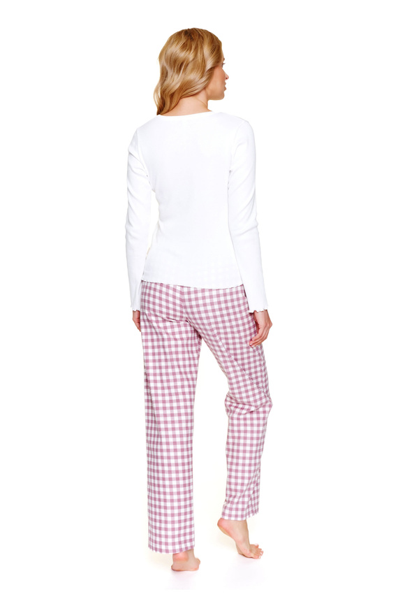 Bawełniana piżama damska w kratkę – Doctor Nap 7302