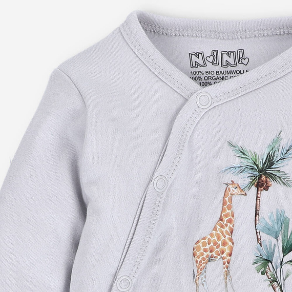 Body kopertowe z bawełny organicznej Safari Adventure Nini- szare