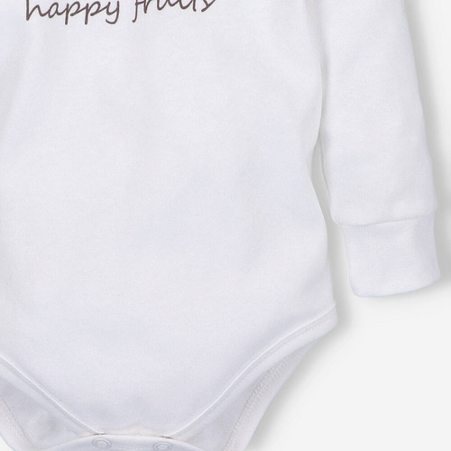 Body z bawełny organicznej Happy Apples Nini ecru