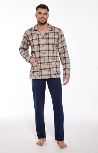 Piżama męska rozpinana 114/67 Cornette beżowy