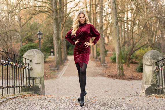 Sukienka damska Milona 0112 Merribel - maroon