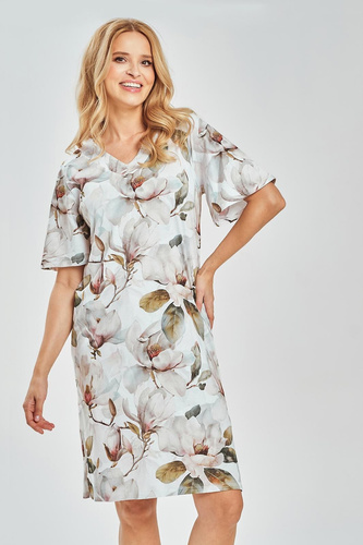 Bawełniana koszula nocna Afrodyta 3534 – 100% bawełna, dekolt V, wygodna dla mam i kobiet