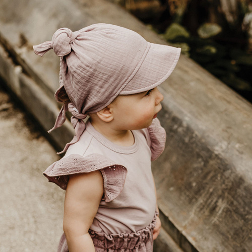 Chustka z daszkiem muślinowa Botanic Eevi - wrzos