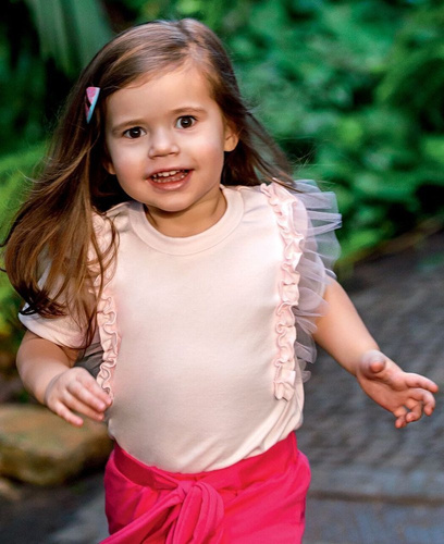 Bluzeczka bawełniany "PEONY" Ewa Klucze - różowa