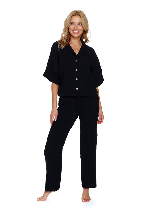 PM.7236 Piżama Damska Muślin Doctor Nap - black