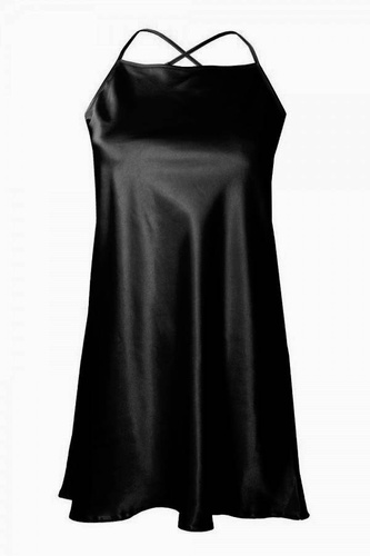 Halka satynowa koszulka damska Anna DKaren - Czarny