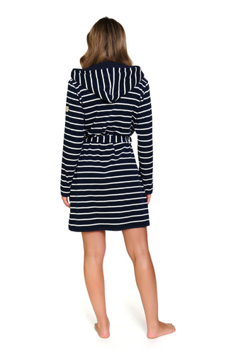 Miękki szlafrok damski Doctor Nap 7225 – wygoda i ciepło na każdy dzień - marine