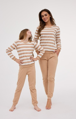 Bawełniana piżama damska 635/467 Molly 2 Cornette | Komfort i styl w paski