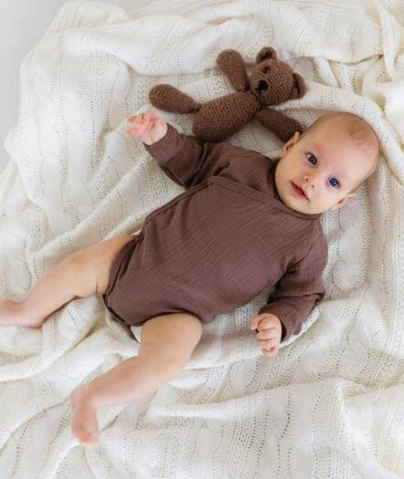 Body rozpinane muślinowe "Bamboo Muslin Choco"  Makoma 