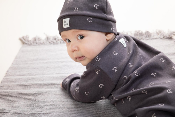 Pajac niemowlęcy "Dreamer" Pinokio - grafit druk