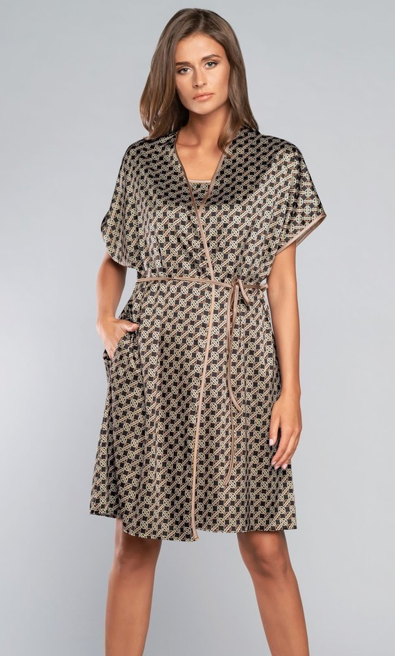 Elipsa Szlafrok krótki rękaw Italian Fashion - brąz